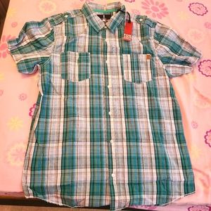 Men Button Down Shirt Size Large